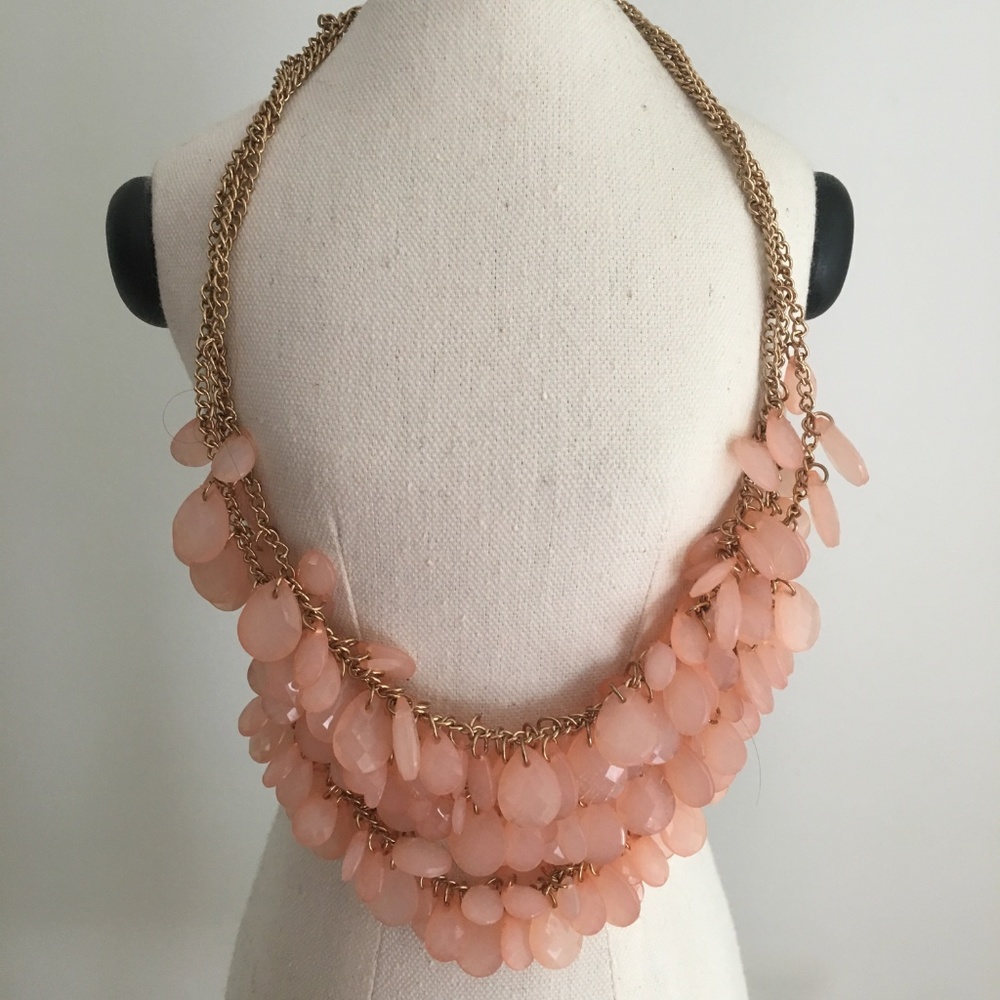 Forever 21 Rose Pink Bib Statement Necklace